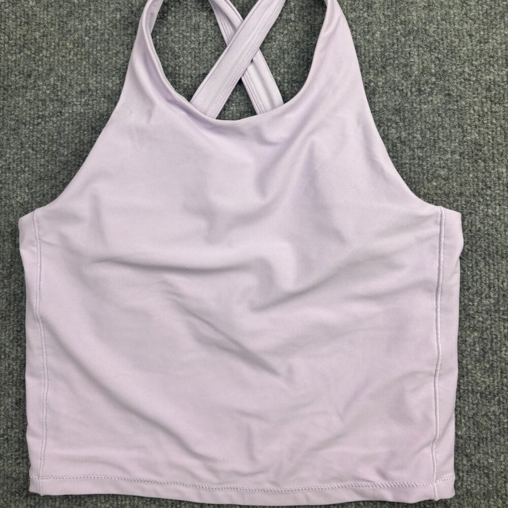 Athleta Girl Tank Top‎ Youth XX Large 16 Lavender Crop Athletic Activewear